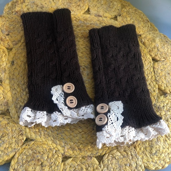 COPY - Lacey boot cuffs, leg warmer. Button accent detail. - Picture 2 of 4